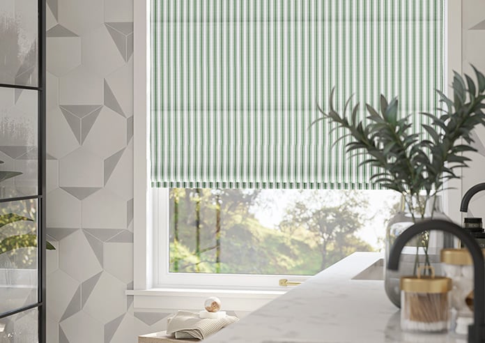 Lace Stripes, Emerald - Motorised Roman Blind - Image 5
